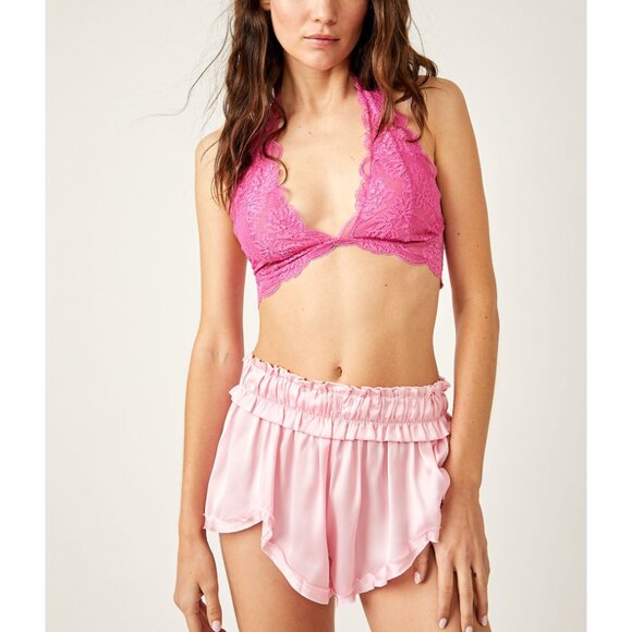 🎉LAST CHANCE🎉 FREE PEOPLE Last Dance Lace Halter Bralette / Pink - Picture 5 of 6